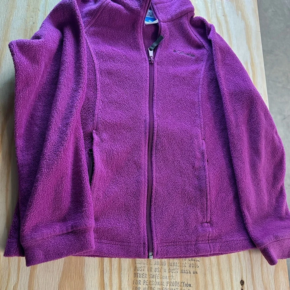 Columbia Girls 10/12 Purple Fleece Jacket Full Zip Youth Lightweight